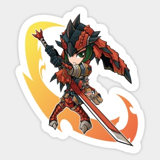 Monster Hunter Chibi Long Sword Sticker